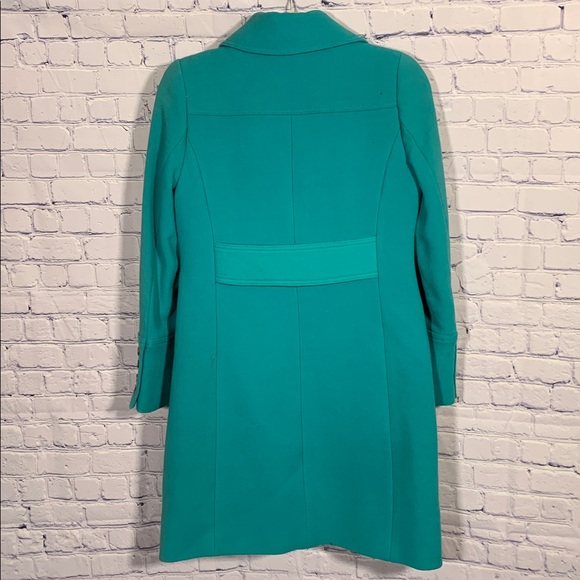J.Crew Womens Double Cloth Wool Lady Day Coat Teal Size 2 Preppy Old Money Retro - Picture 7 of 7